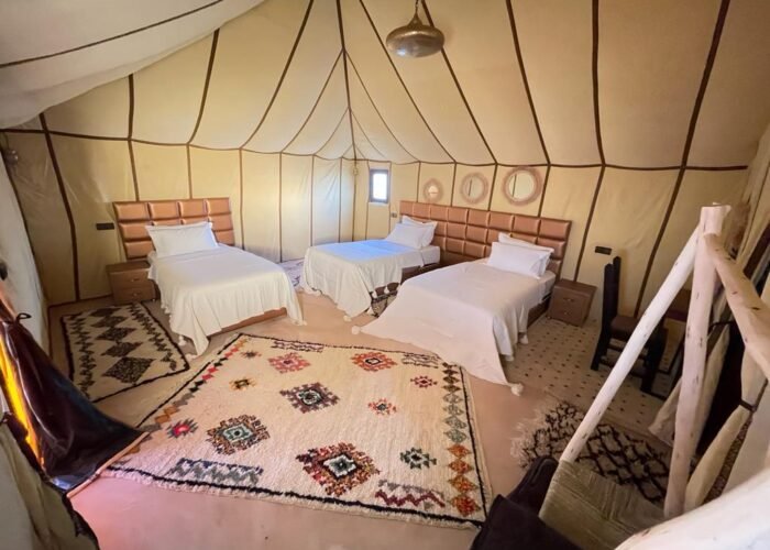 Luxury triple separate desert tent in luxury desert camp