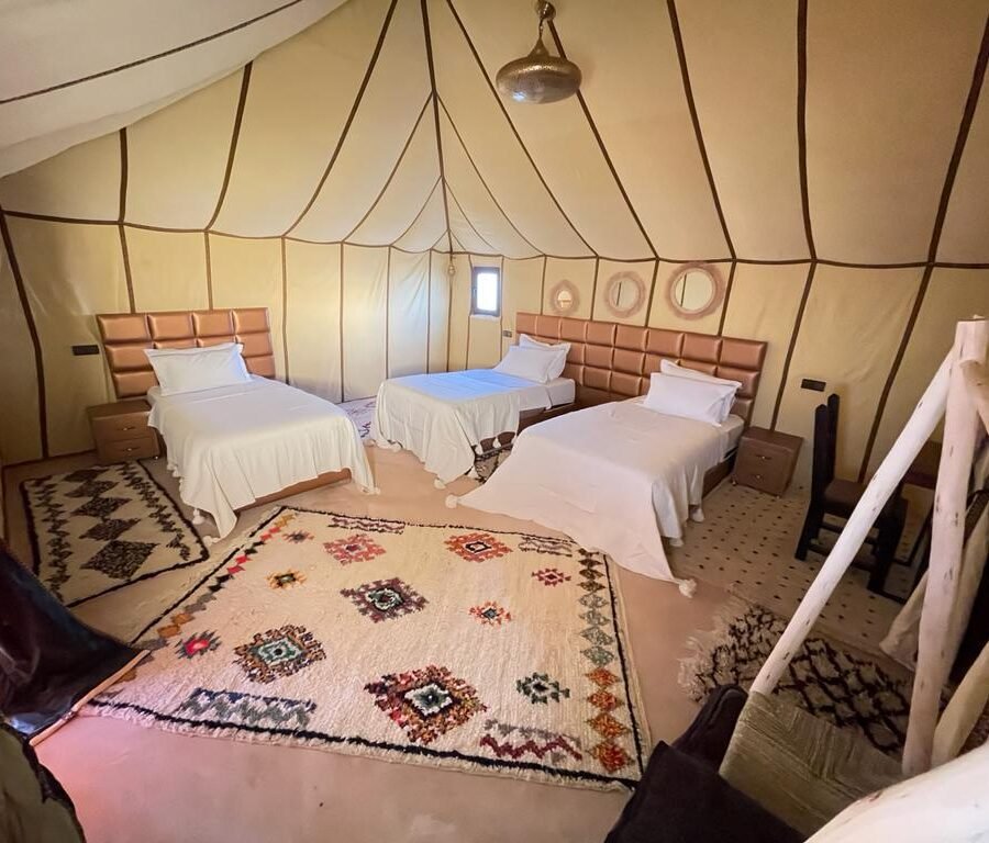 Luxury triple separate desert tent in luxury desert camp